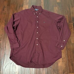 Ralph Lauren Long Sleeve Button Down Men’s Size XL Blake 100% Cotton Burgundy